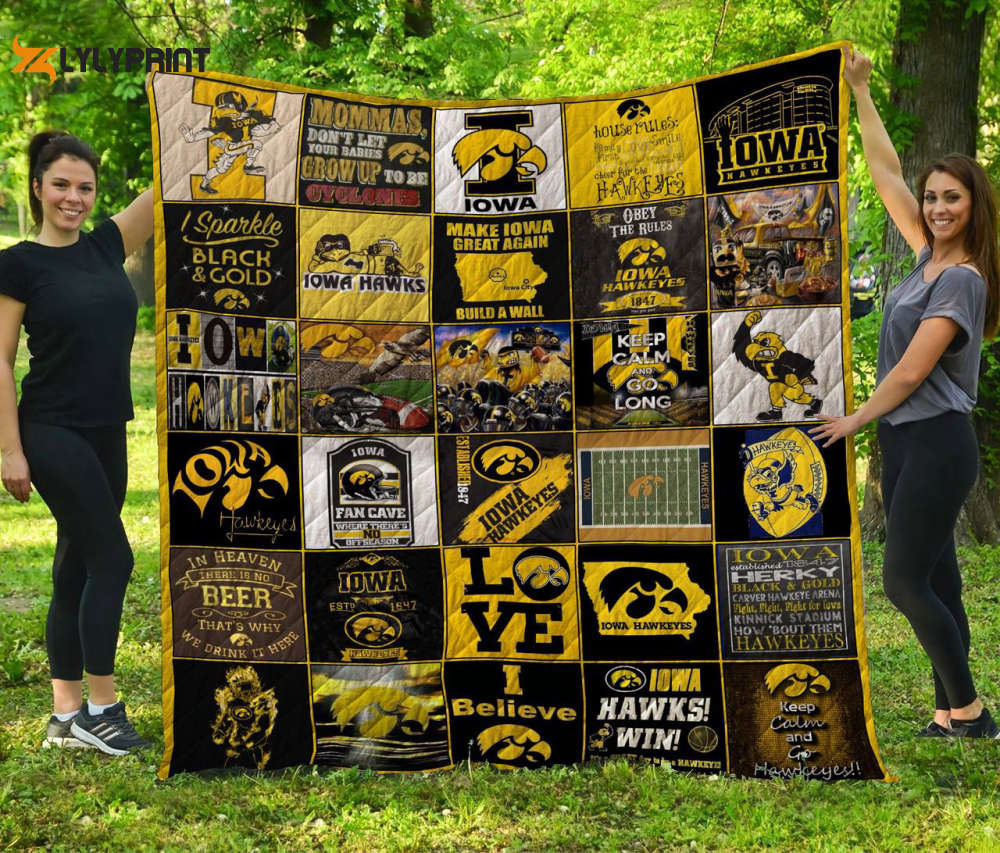 iowa hawkeyes 1 quilt blanket for fans home decor gift