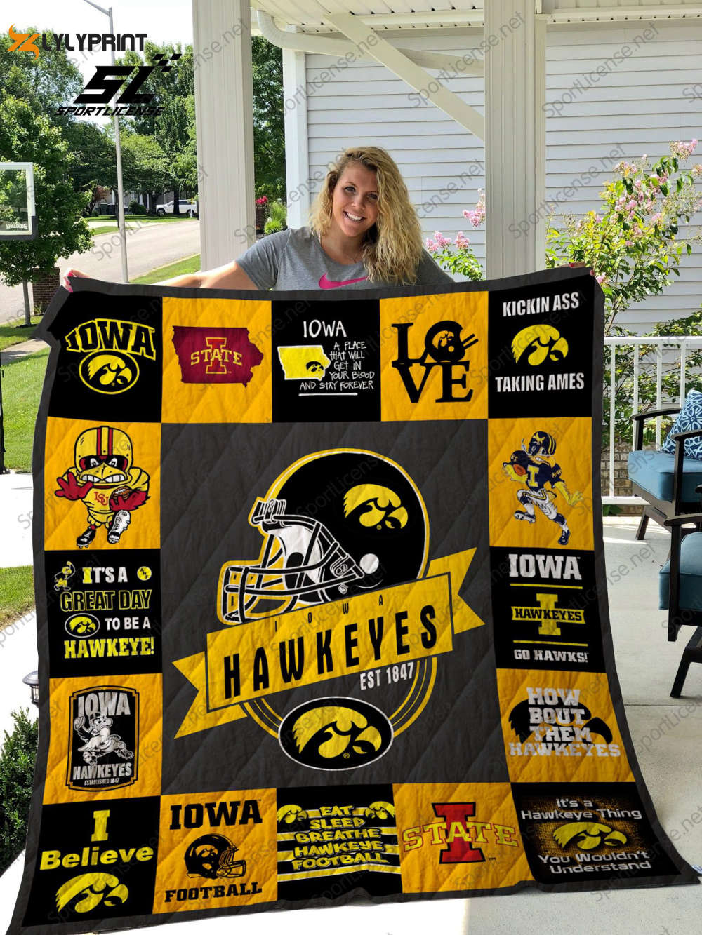 iowa hawkeyes 2 quilt blanket