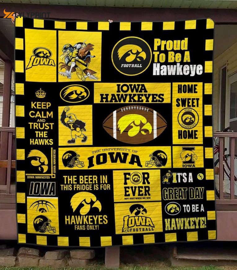 iowa hawkeyes 3 quilt blanket for fans home decor gift