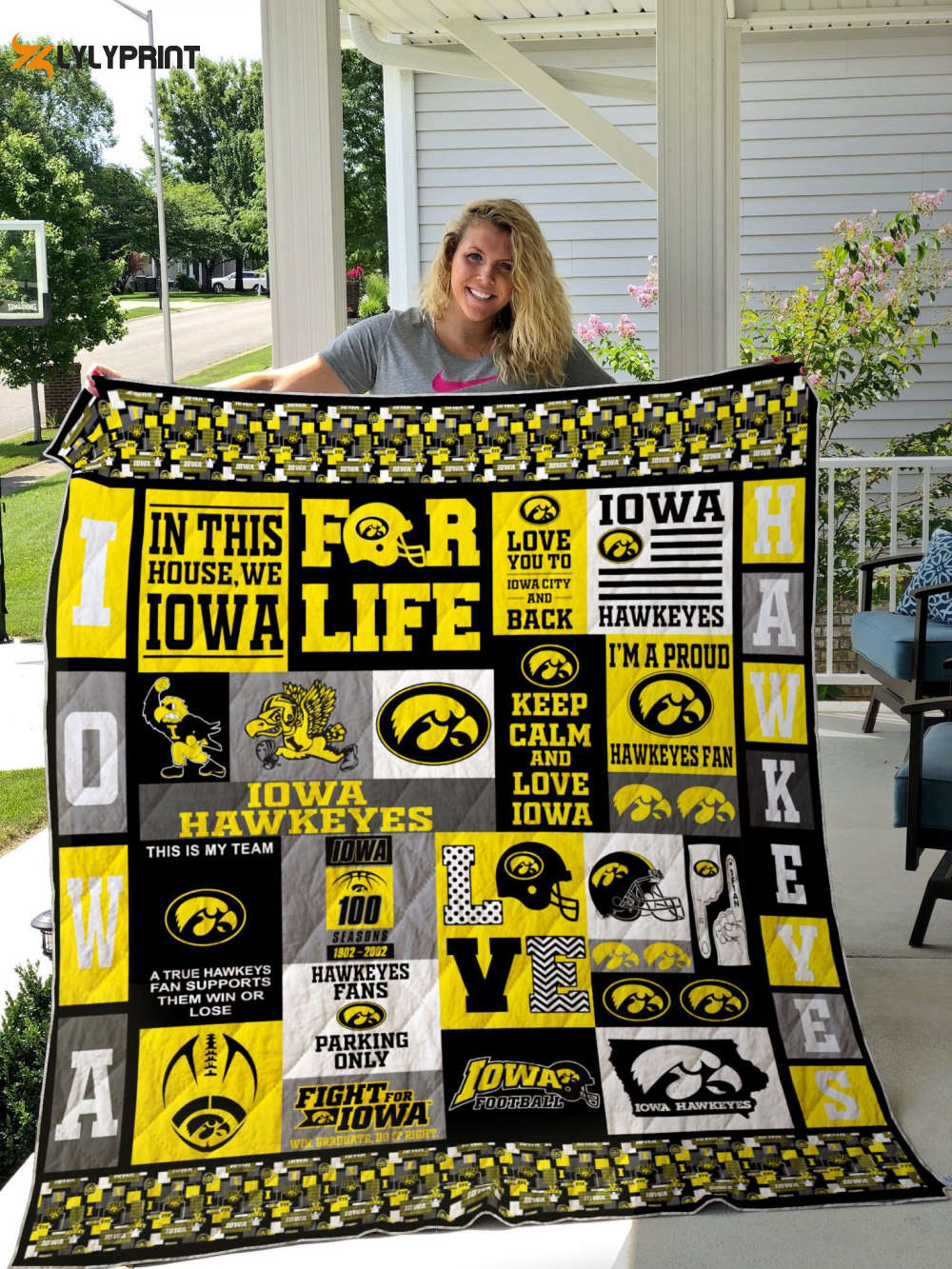 iowa hawkeyes 5 quilt blanket for fans home decor gift