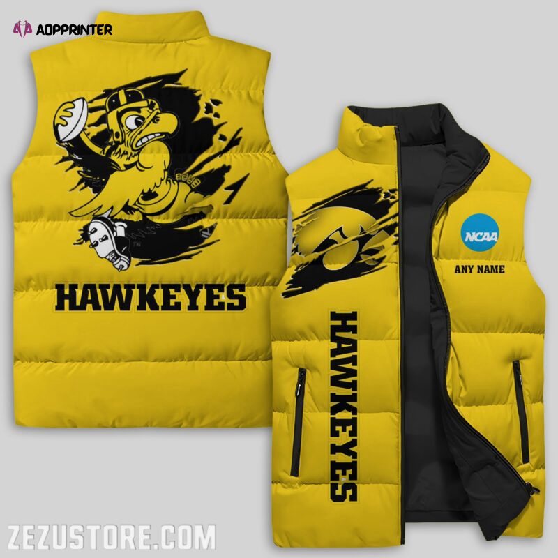 iowa hawkeyes sleeveless puffer jacket custom for fans gifts