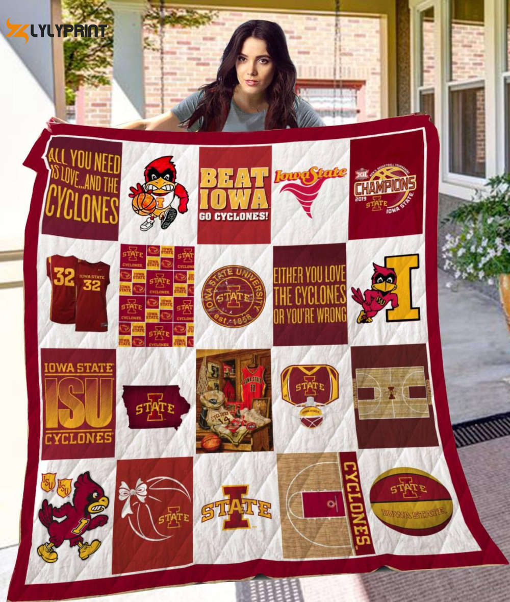 iowa state cyclone quilt blanket for fans home decor gift 1