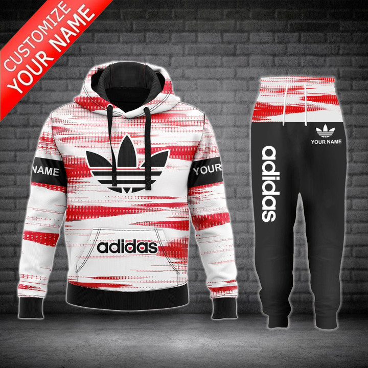 iqjTMMhI T090822 42xxxAdidas Red Stroke Personalized Luxury Brand Hoodie Jogger Pants 122