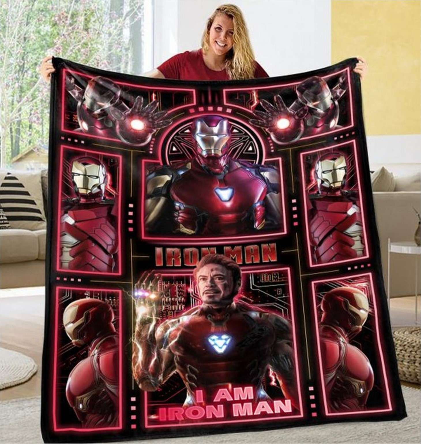 iron man marvel tony stark hero quilt blanket 2341