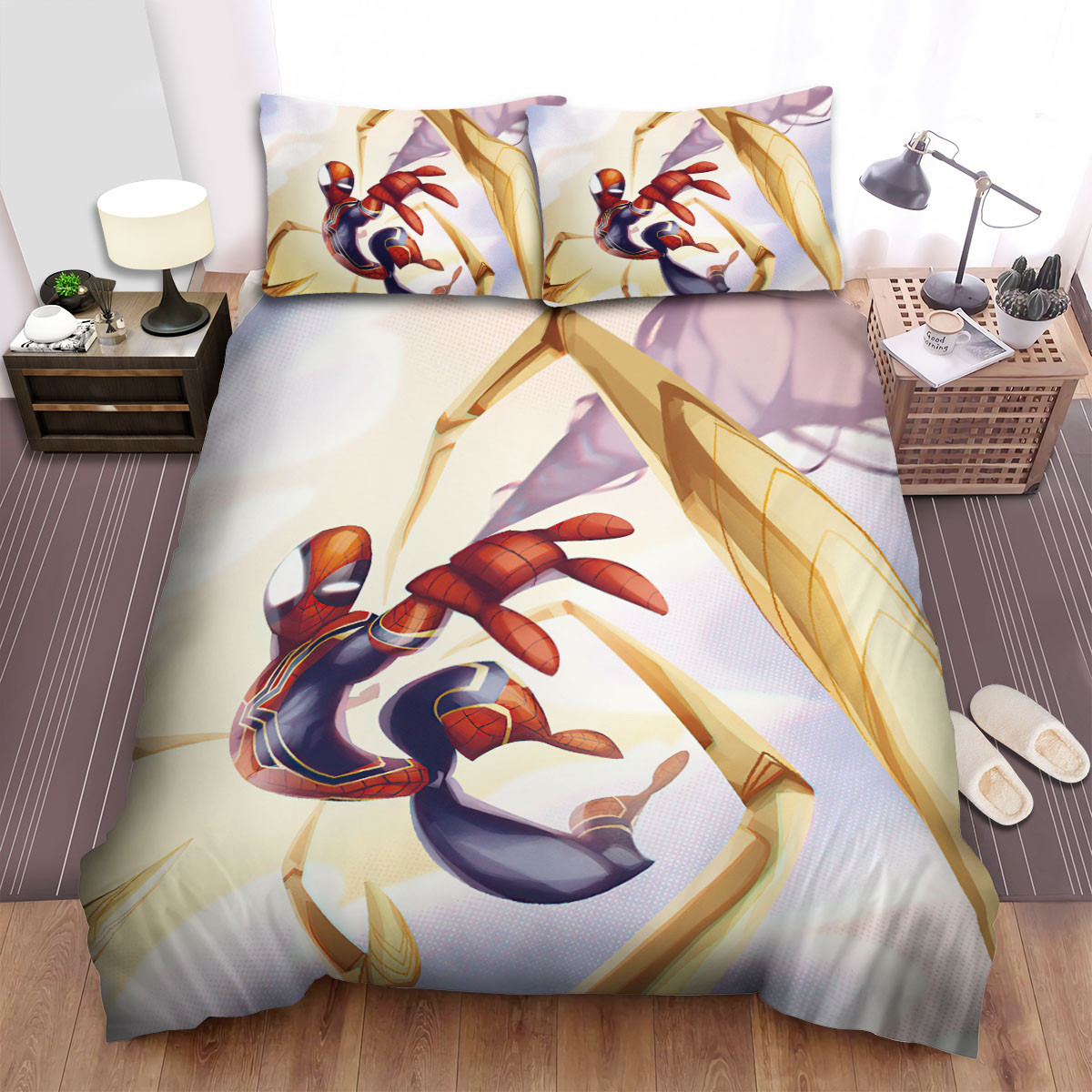 iron spider spider legs shooting web bed sheets spread comforter duvet cover bedding sets ew5iz