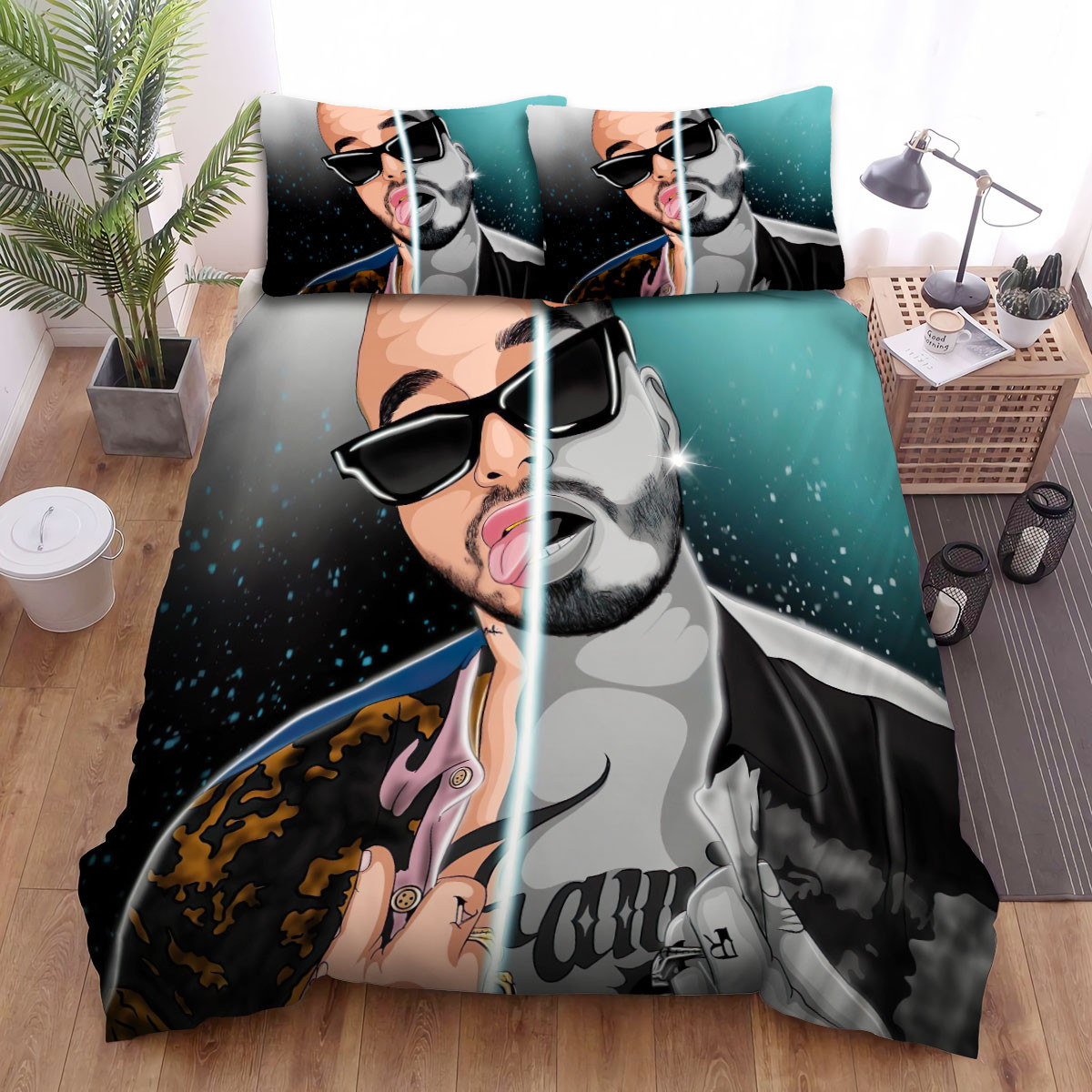 j balvin shapes art bed sheets spread duvet cover bedding sets 2nrll