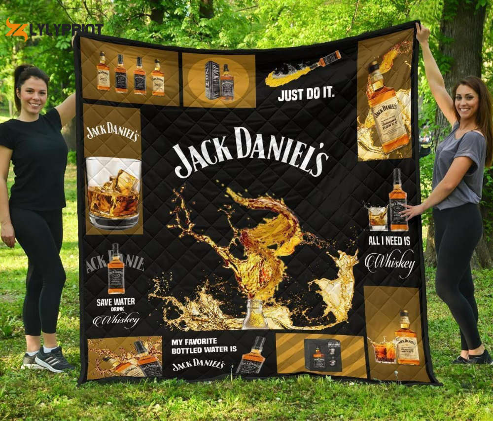 jack daniels quilt blanket for fans home decor gift 2a