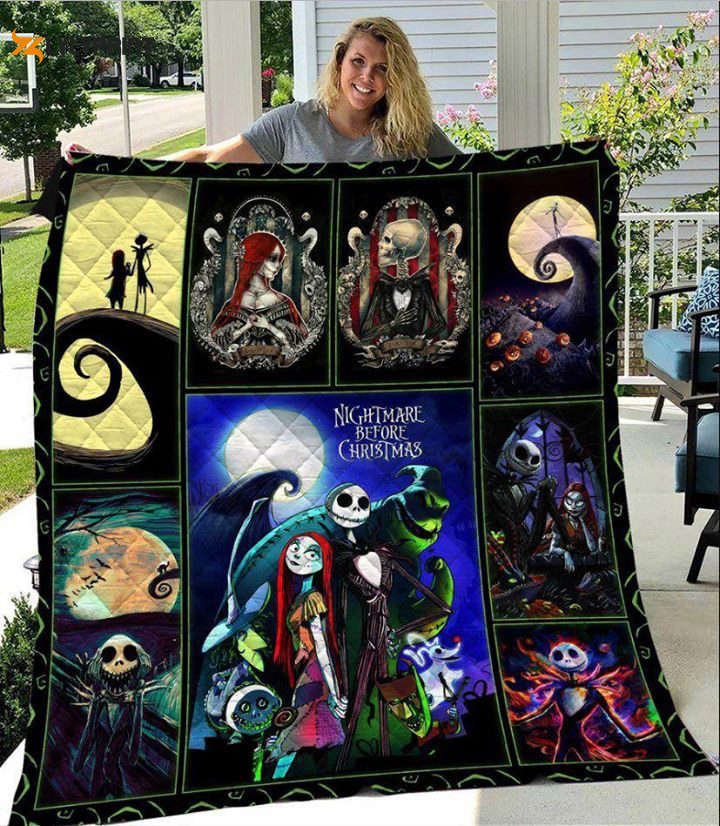 jack skellington quilt blanket for fans home decor gift 1b