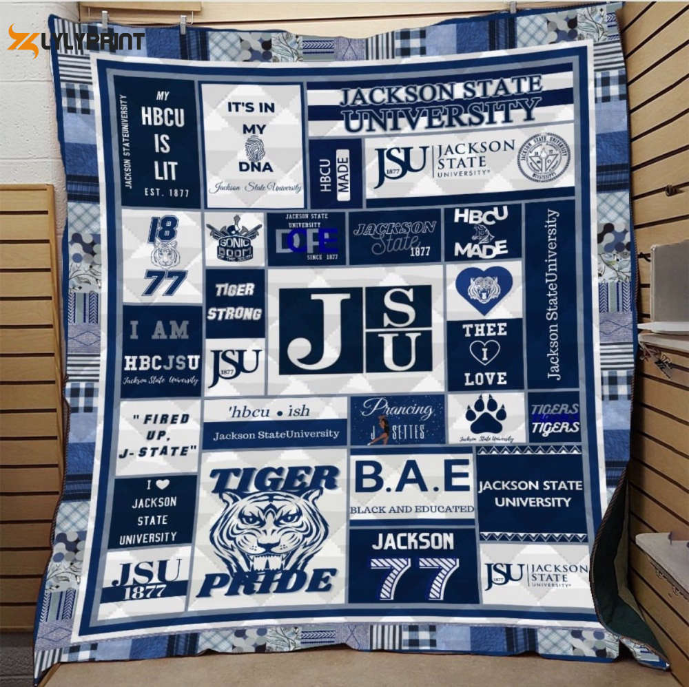 jackson state tigers 3 quilt blanket for fans home decor gift 1