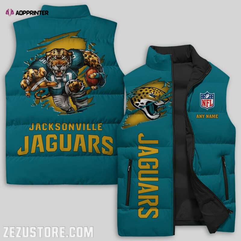 jacksonville jaguars nfl sleeveless puffer jacket custom for fans gifts