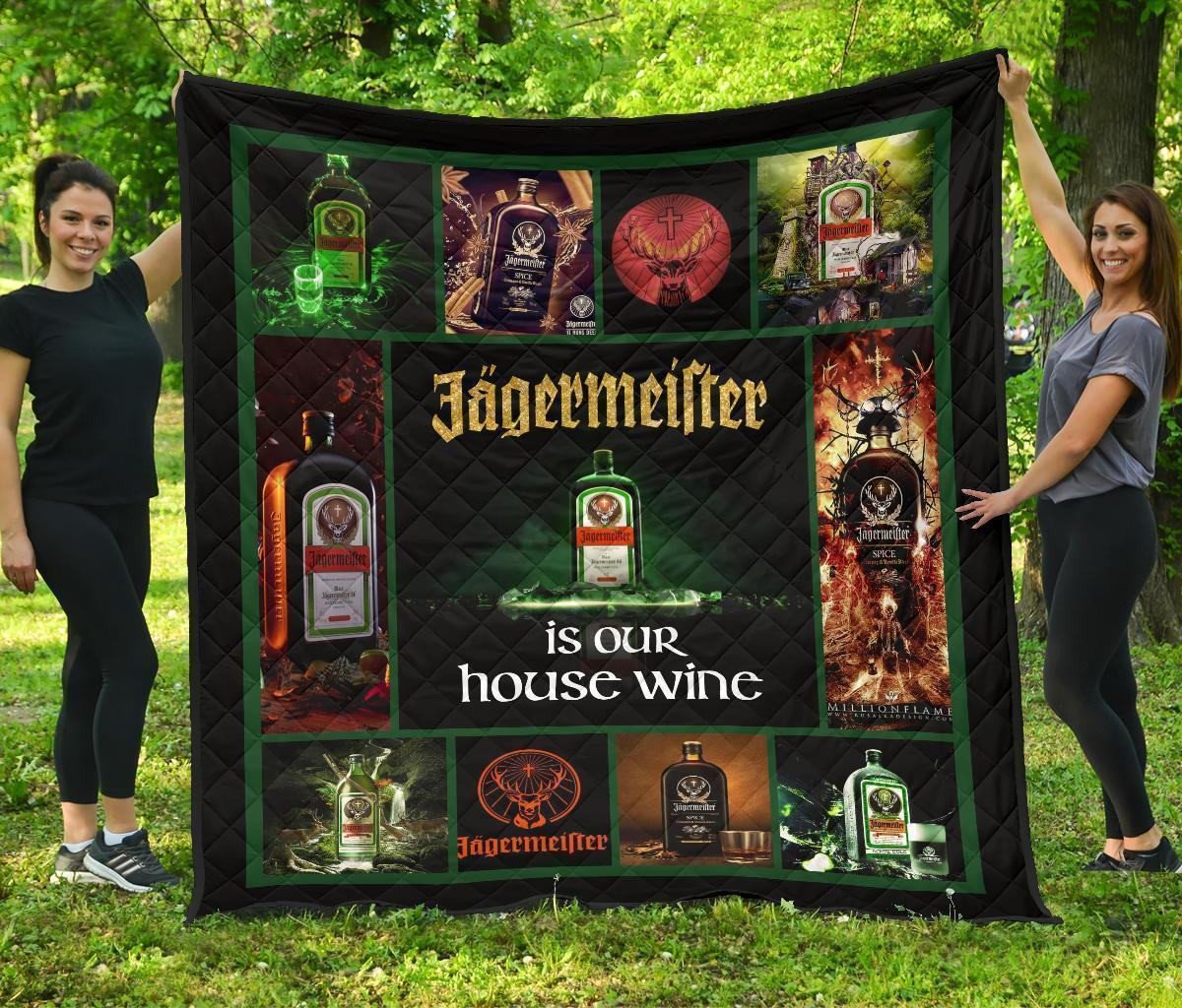 jagermeister is our wine quilt blanket funny gift idea owoww