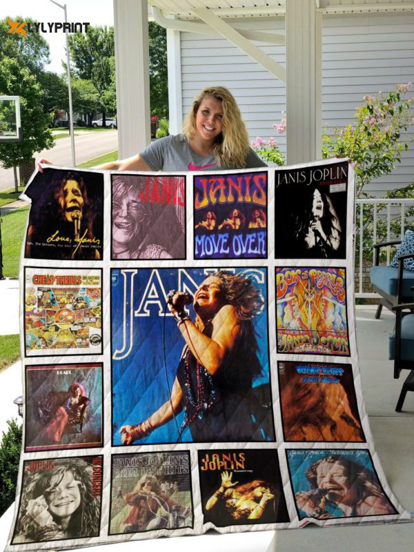 janis joplin 3 quilt blanket for fans home decor gift 1