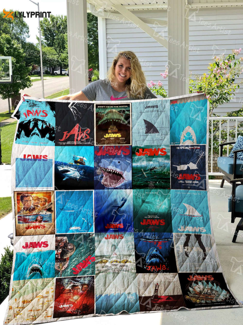 jaws 2 quilt blanket for fans home decor gift 1