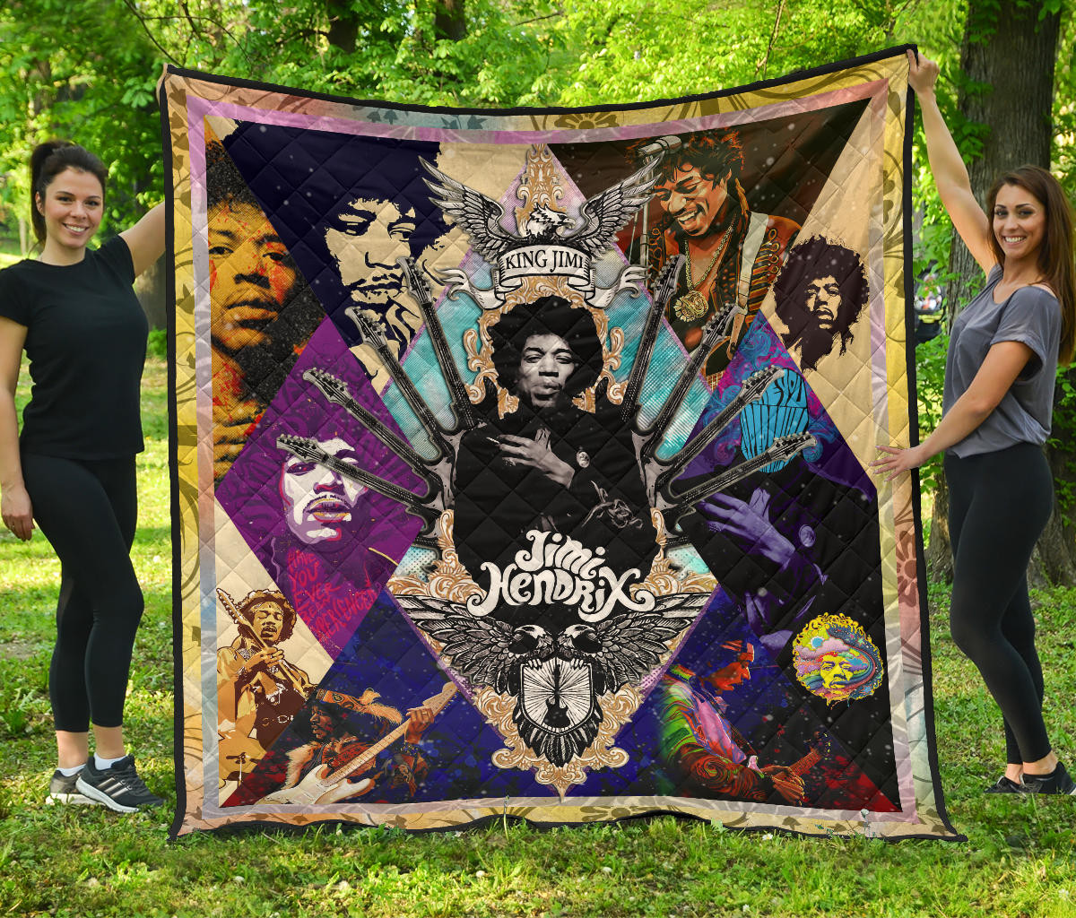 jimi hendrix premium quilt blanket singer home decor custom for fans ghomg