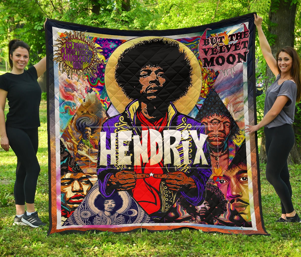 jimi hendrix premium quilt blanket singer home decor custom for fans vruon