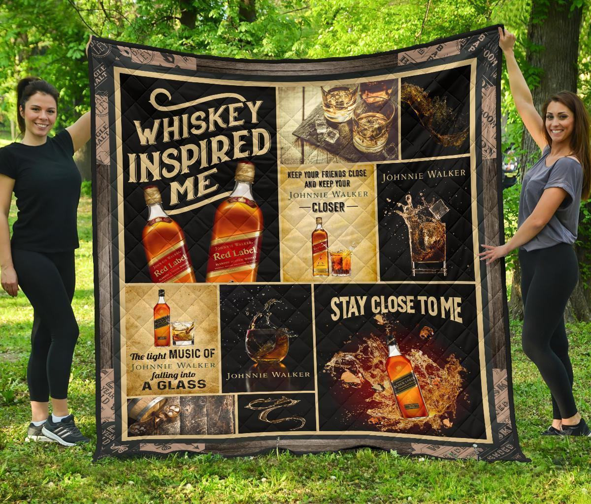 johnnie walker quilt blanket whiskey inspired me funny gift 406eg