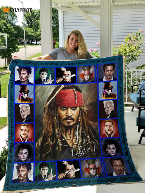 johnny depp 2 quilt blanket for fans home decor gift 2