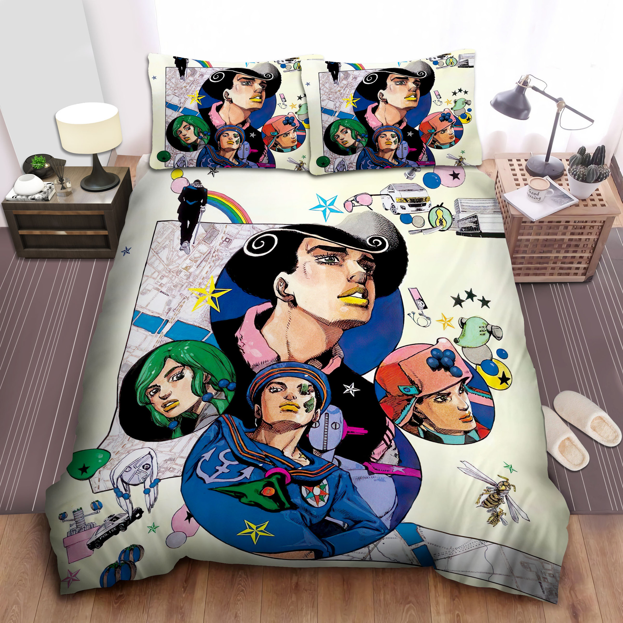 jojo bizarre adventure characters duvet cover bedroom sets comfortable bedding sets jn2zg