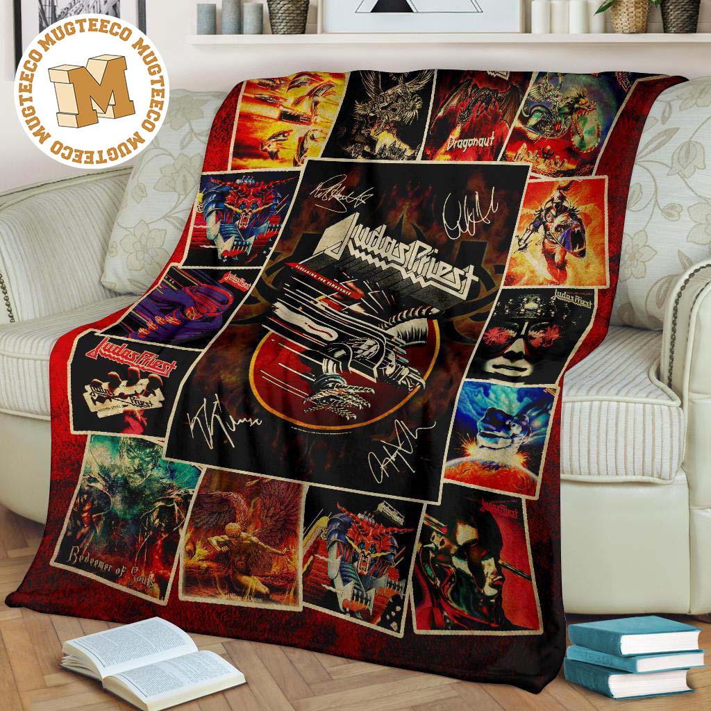 judas priest fleece blanket rock band fan gift idea 5vu44