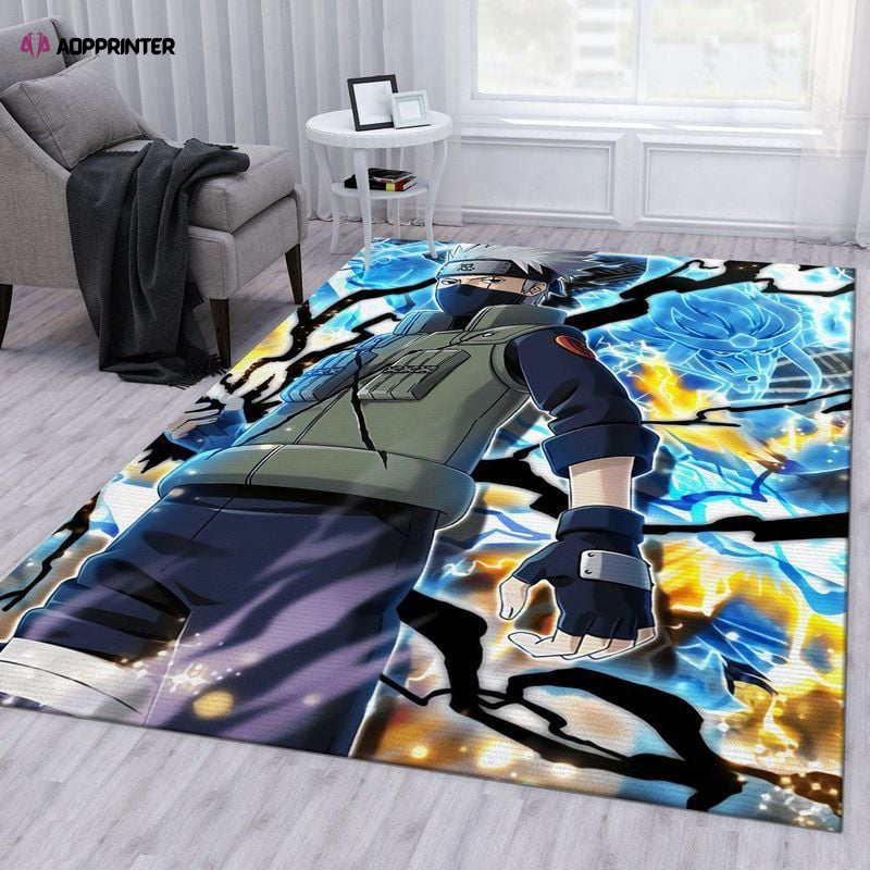 kakashi naruto anime rug living room floor decor fan gifts