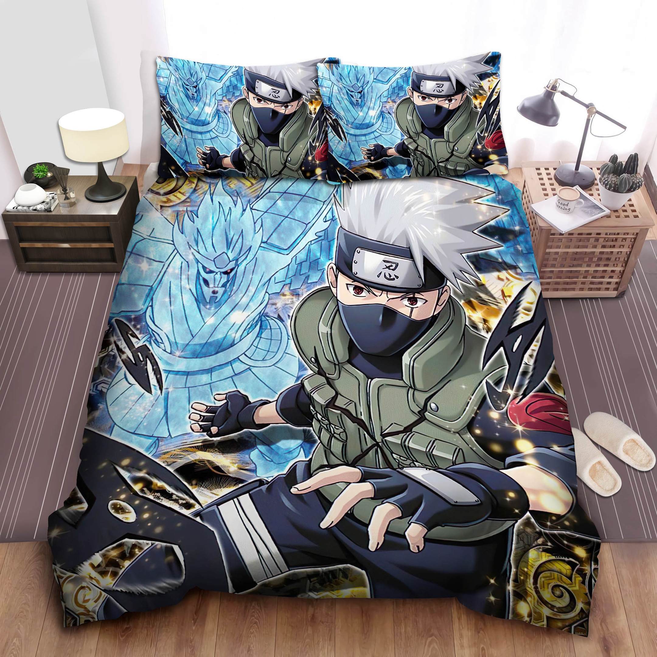 kakashi susanoo mode artwork comforter duvet cover bed sheet bedding sets 19avu