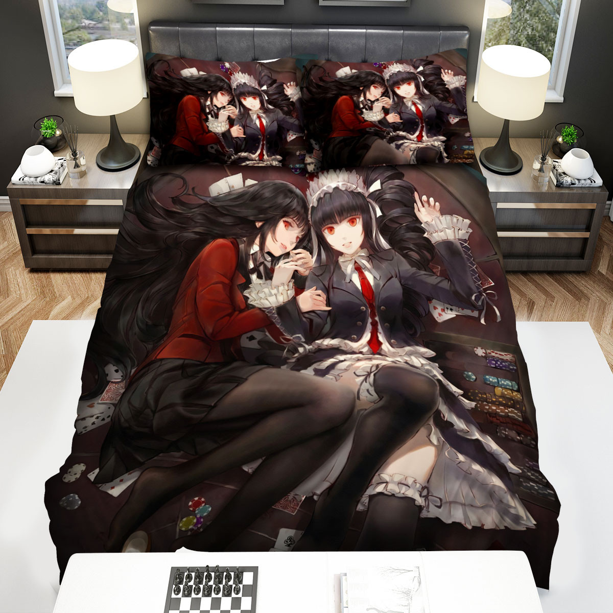 kakegurui yumeko and celestia duvet cover bedroom sets comfortable bedding sets l4b9f