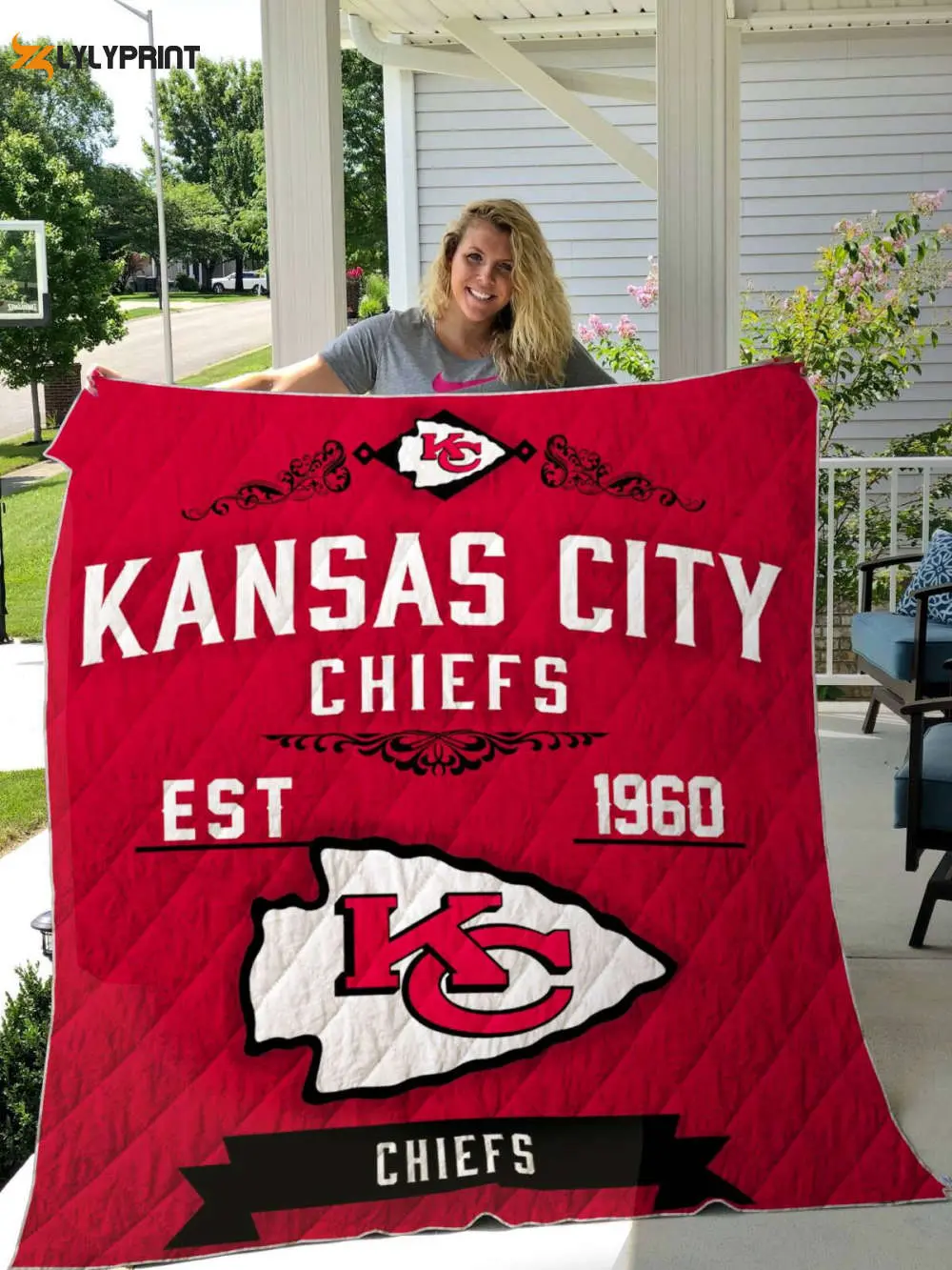 kansas city chiefs 3d customized quilt blanket 1