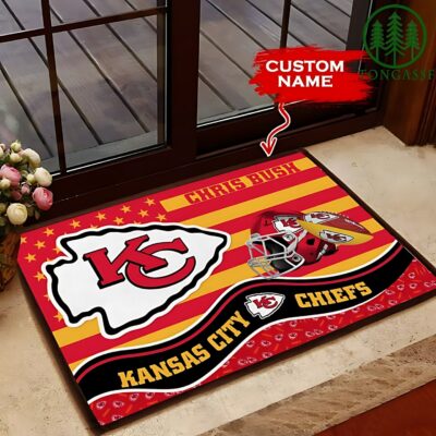 kansas city chiefs bold stripes personalized doormat 400x400 1