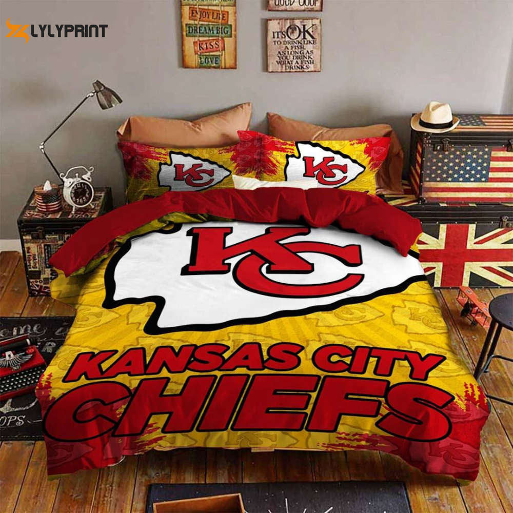 kansas city chiefs duvet cover bedding set bd372