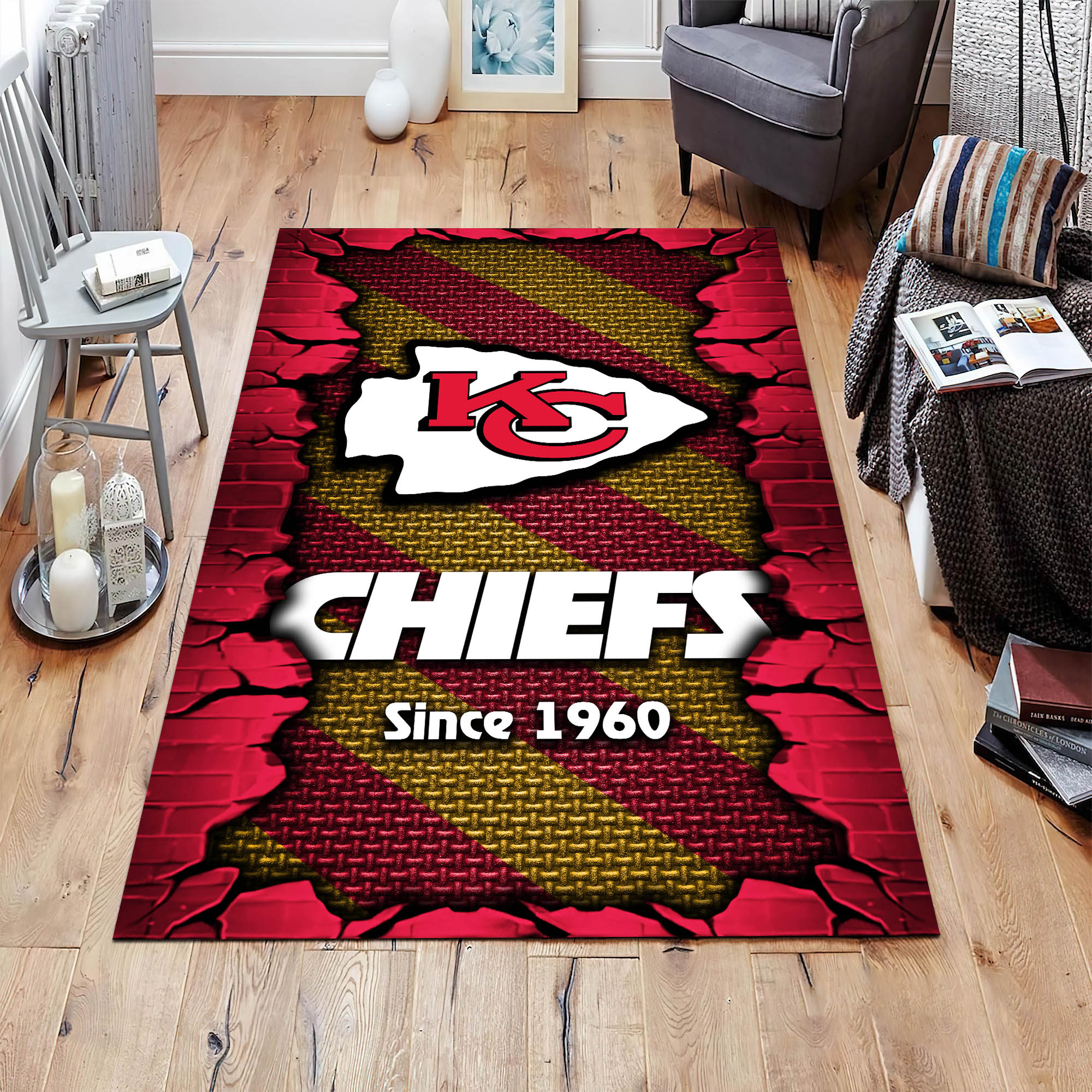 kansas city chiefs living room rug football team living room rug football fan gifts ehivm 54132 riva9