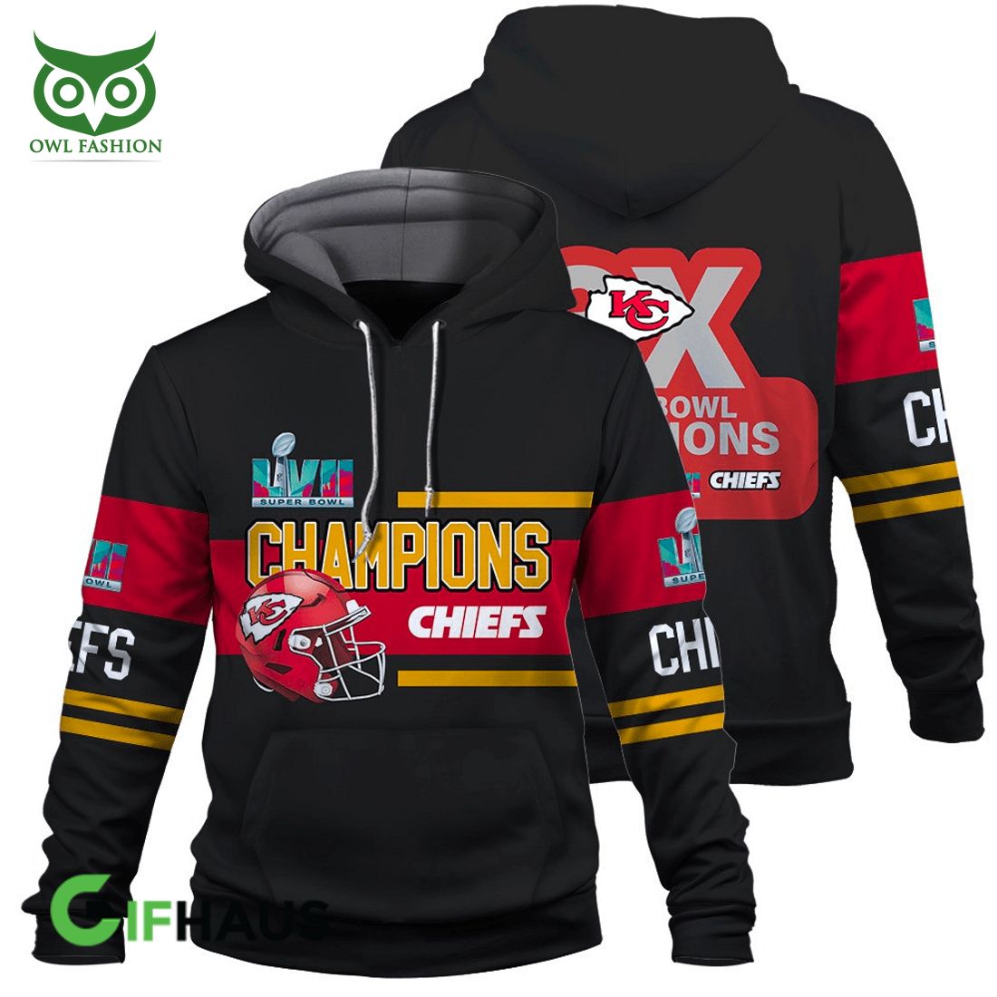 kansas city chiefs nfl champions lvii 3d hoodie 1 cOH4q