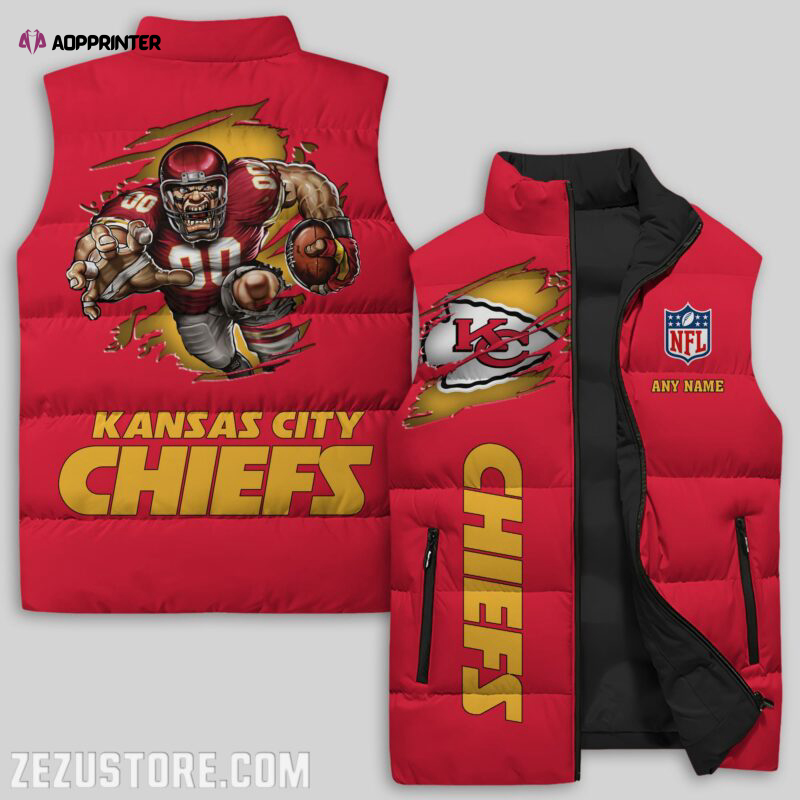 kansas city chiefs nfl sleeveless puffer jacket custom for fans gifts 1