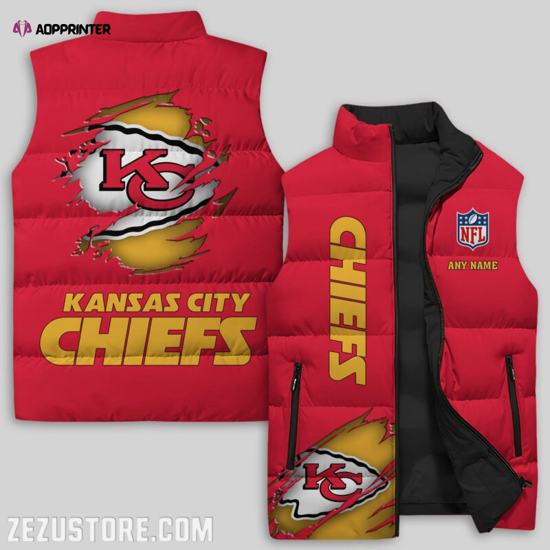 kansas city chiefs nfl sleeveless puffer jacket custom for fans gifts 23