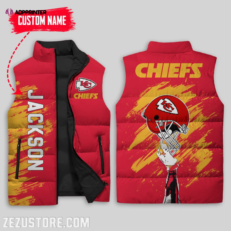 kansas city chiefs nfl sleeveless puffer jacket custom for fans spj0978