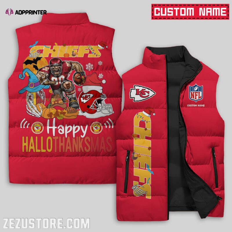 kansas city chiefs nfl sleeveless puffer jacket custom for fans spj1451