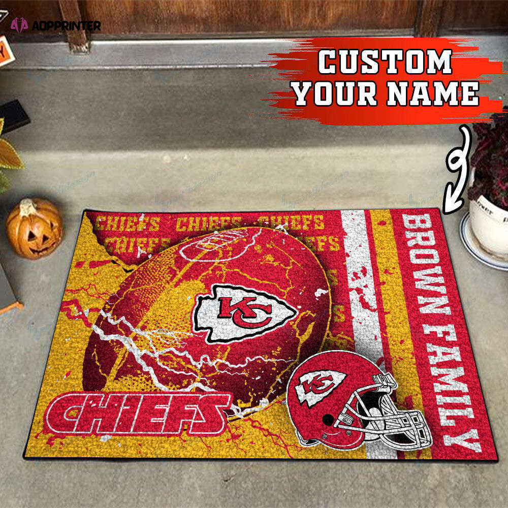 kansas city chiefs personalized doormat gift for home decor