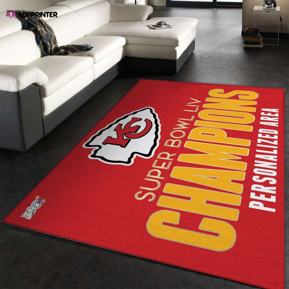 kansas city chiefs rug living room floor decor fan gifts 15