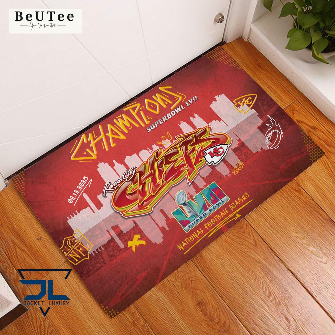 kansas city chiefs super bowl lvii champions symbol doormat 1 13w7D