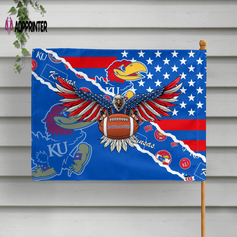 kansas jayhawks american landscape house flag