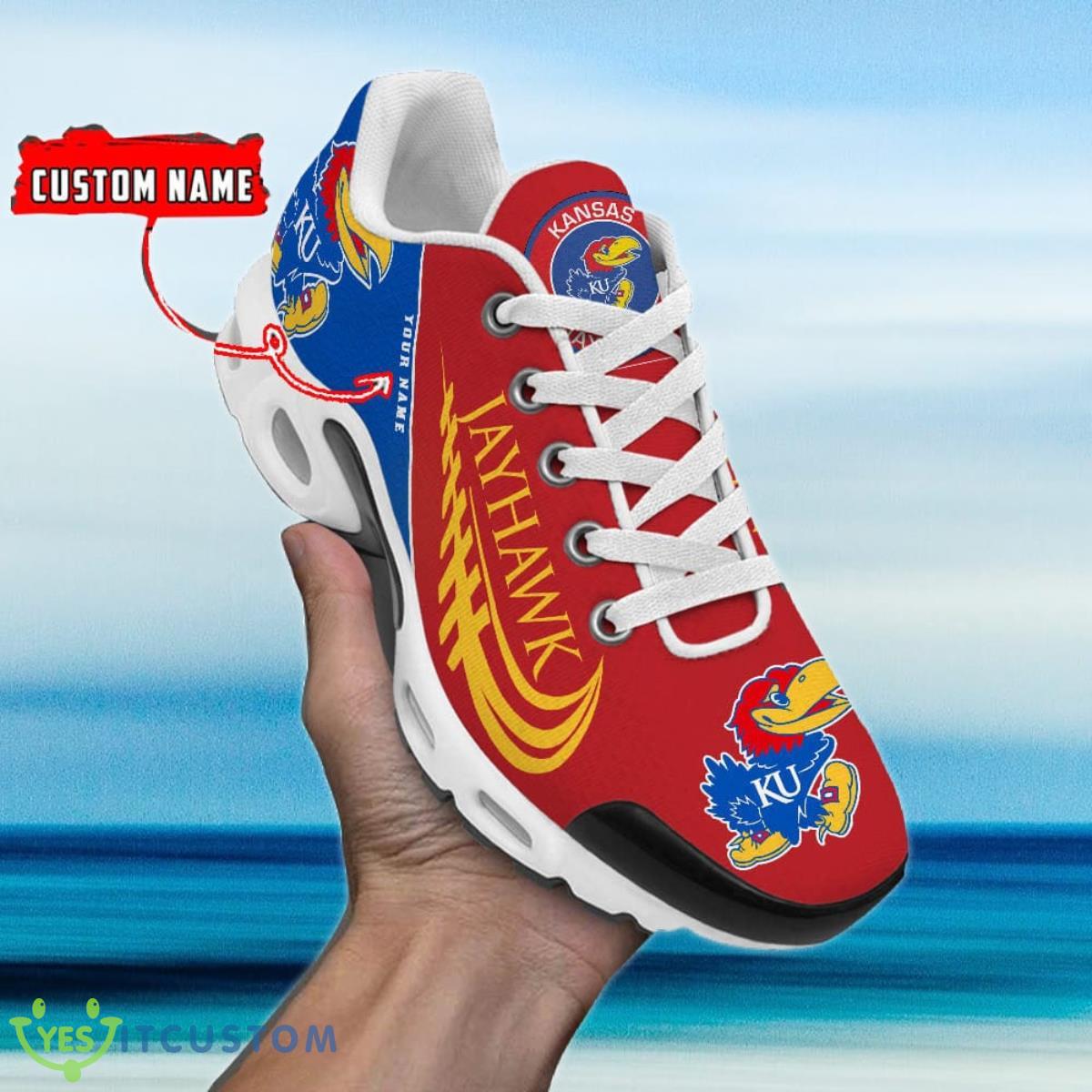 kansas jayhawks custom name air cushion sports shoes