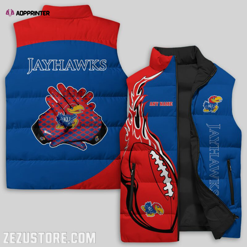 kansas jayhawks ncaa sleeveless puffer jacket custom for fans gifts 1