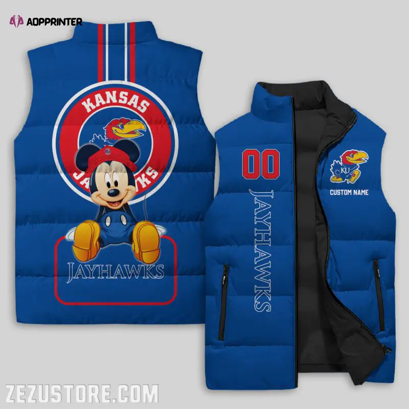kansas jayhawks ncaa sleeveless puffer jacket custom for fans gifts 3