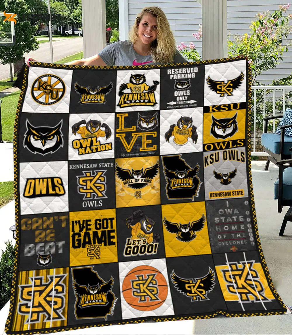 kennesaw state 3 quilt blanket for fans home decor gift 1