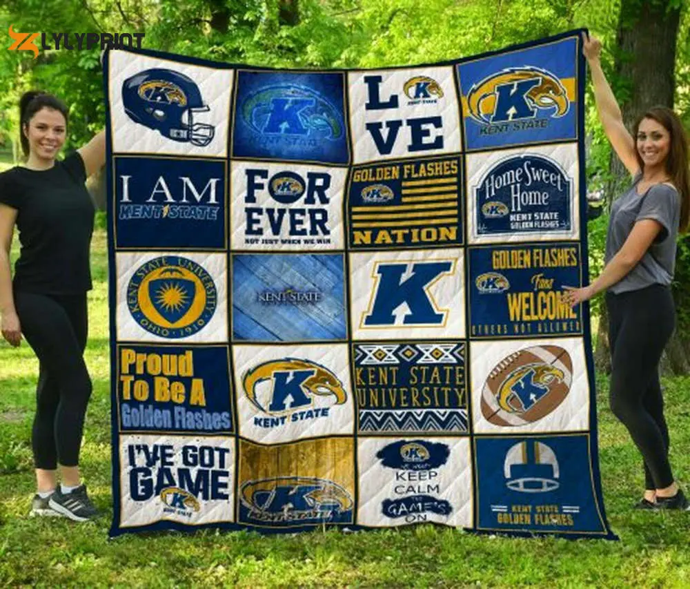 kent state golden flashes 2 quilt blanket