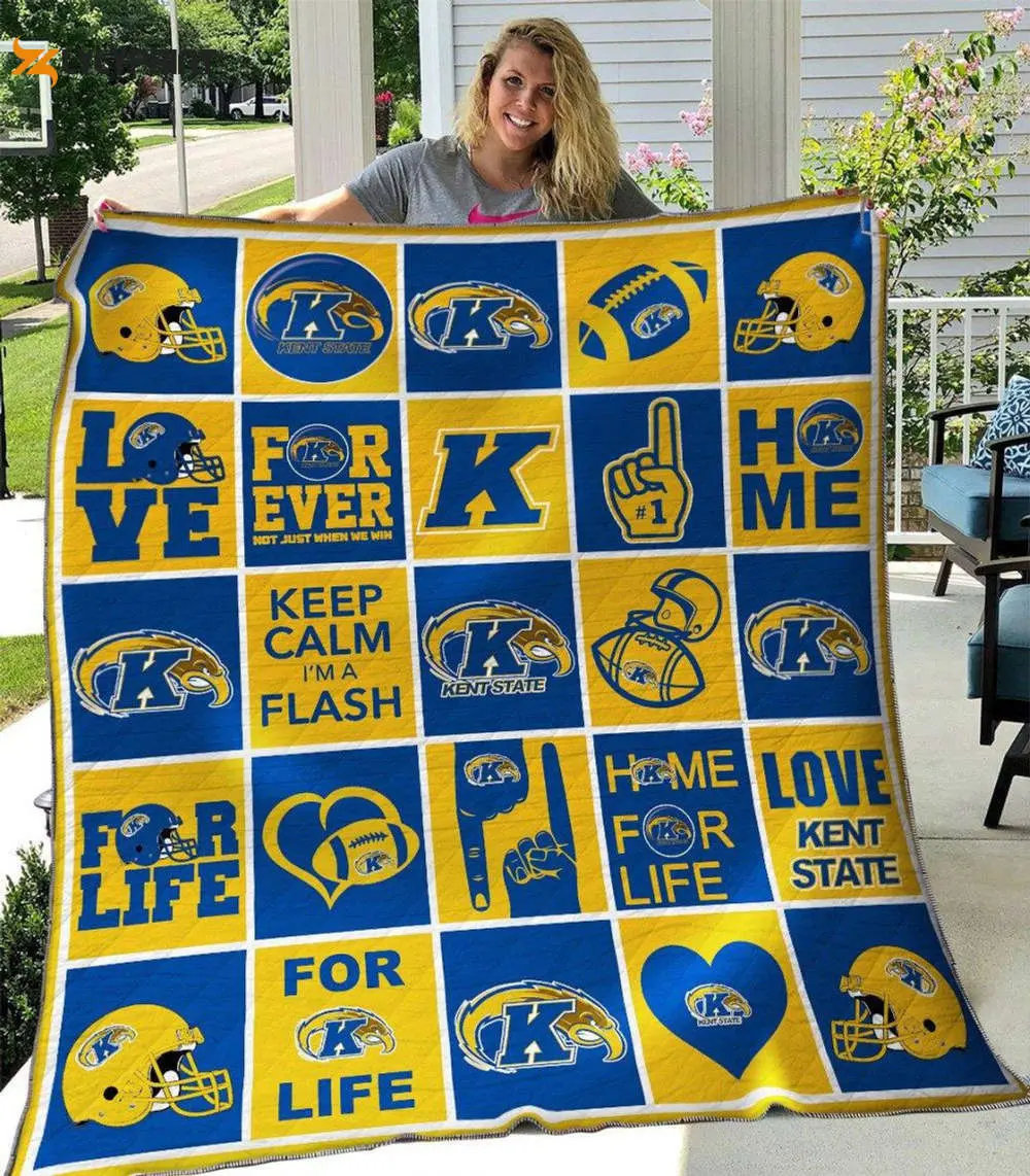kent state golden flashes 3 quilt blanket for fans home decor gift