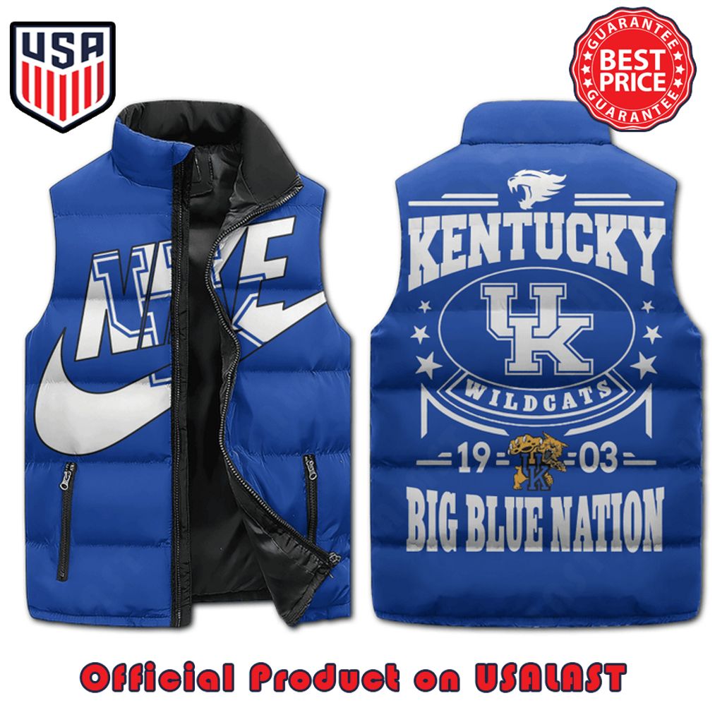 kentucky wildcats big blue nation nike puffer sleeveless jacket 1 hfozW