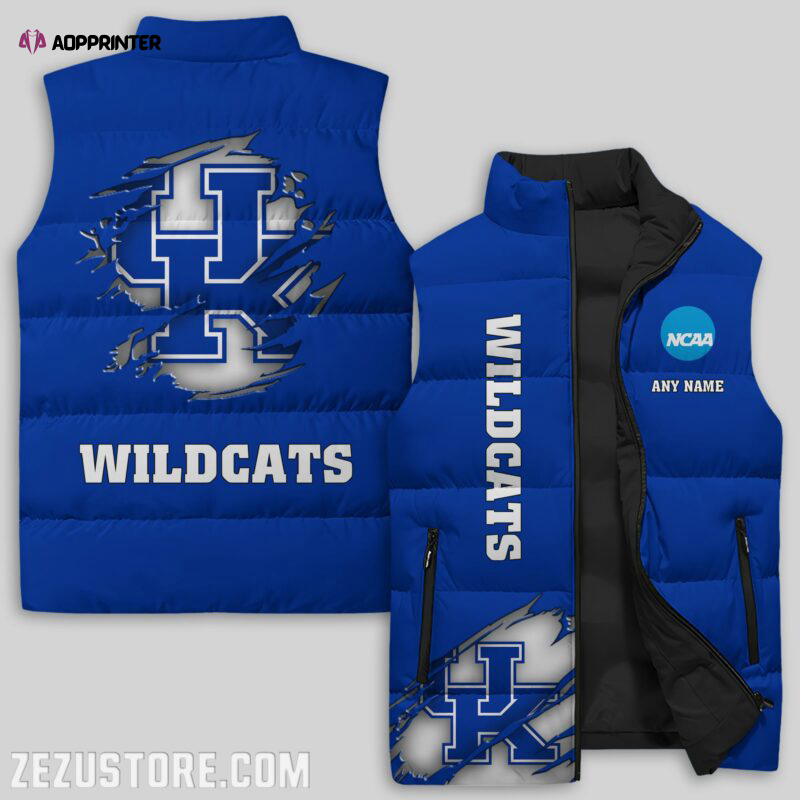 kentucky wildcats ncaa sleeveless puffer jacket custom for fans gifts 3