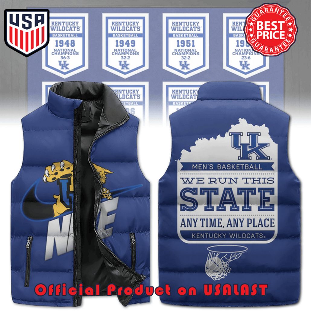 kentucky wildcats we run this state any time any place nike puffer sleeveless jacket 1 j9t2S