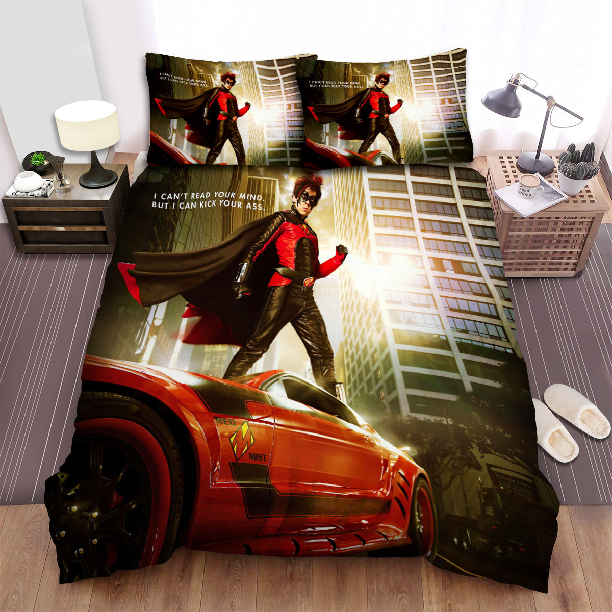 kick ass red mist and his car artwork bed sheets spread duvet cover bedding set me2uj