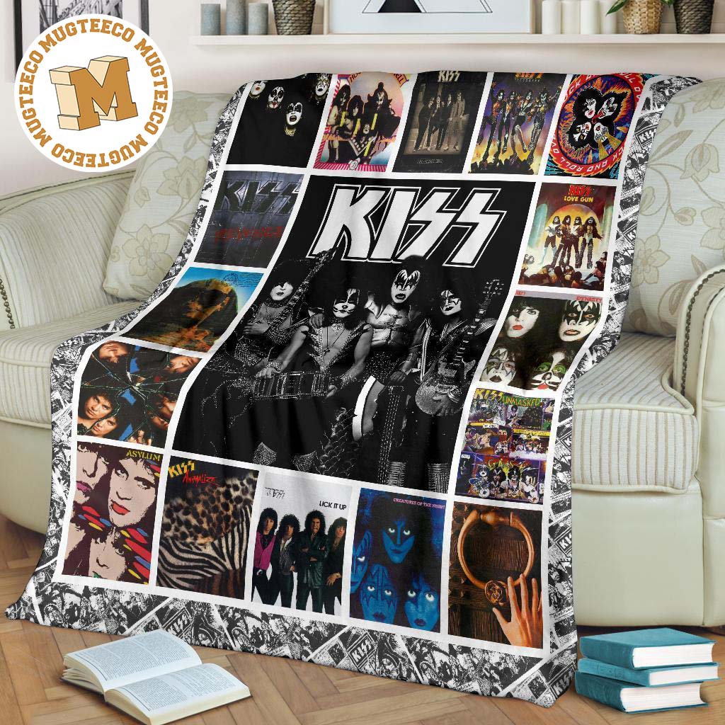 kiss fleece blanket for rock fan music mkav7